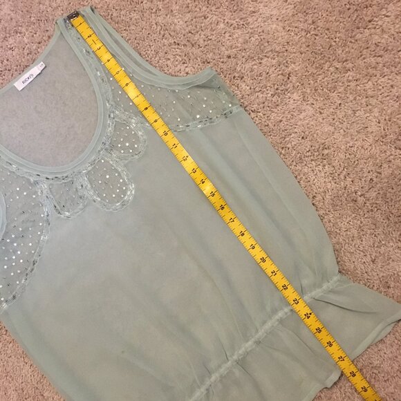 Seafoam Green Sheer Sequin and Bead Mermaidcore Tank Top - Picture 13 of 13